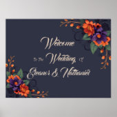 Elegante Gotische 3D Bloemen Bruiloft Poster (Voorkant)