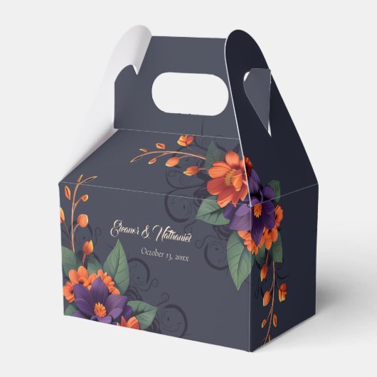 Elegante Gotische 3D Bloemen Favor Box Bedankdoosjes (Voorkant Zijde)
