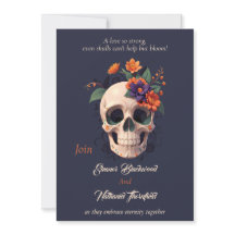 Elegante Gotische 3D Bloemen schedel Bruiloft