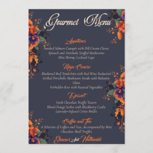 Elegante Gotische 3D Bloemen Skull gourmet menu