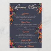 Elegante Gotische 3D Bloemen Skull gourmet menu (Voorkant)