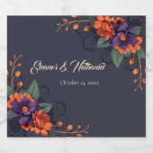 Elegante Gotische 3D Bloemen Traditionele Bruiloft Sparkling Wijnetiket (Enkel label)