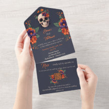 Elegante Gotische 3D bloemenskelet bruiloft