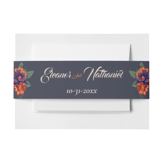 Elegante Gotische 3D bloemenskelet Uitnodigingen Wikkel (Voorkant Voorbeeld)