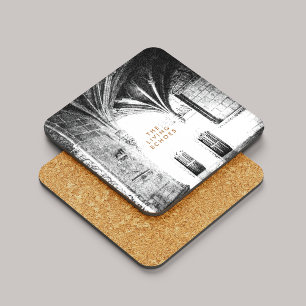 Elegante gotische architectuur schets bier onderzetter