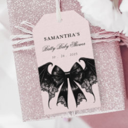 Elegante gotische Baby shower gunst Tags Cadeaulabel