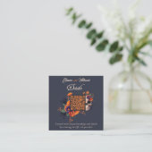 Elegante gotische bloem minimale budget QR-code de Informatiekaartje (Staand voorkant)