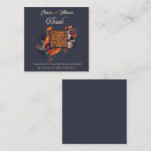 Elegante gotische bloem minimale budget QR-code de Informatiekaartje (Voorkant / Achterkant)