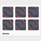 Elegante Gotische Bloemen Dankbaarheid Bruiloft St Vierkante Sticker (Vel)