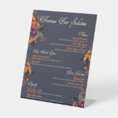 Elegante Gotische Bloemen Drinken Menu Pedestal Si Reclamebord Met Voetstuk (Voorkant)