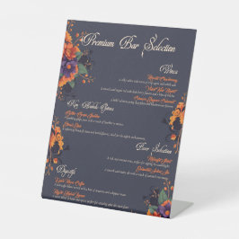 Elegante Gotische Bloemen Drinken Menu Pedestal Si Reclamebord Met Voetstuk