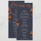 Elegante gotische bloemen minimalistische bruiloft kaart (Voorkant / Achterkant)