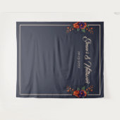 Elegante Gotische Bloemen Minimalistische Bruiloft Wandkleed (Voorkant (horizontaal))