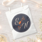 Elegante Gotische Bloemen Monogram Bruiloft Favor  Bedankzakje (Geknipt)