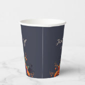 Elegante Gotische Bloemen Monogram Bruiloft Papier Papieren Bekers (Rechts)