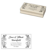 Elegante Gotische Bloemen Retouradres Bruiloft Rubberstempel (Gestempeld)