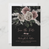 Elegante Gotische Bloemen Rozen Save the Date (Voorkant)
