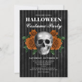Elegante Gotische Bloemen Schedel Kostuum Hallowee Kaart (Voorkant)