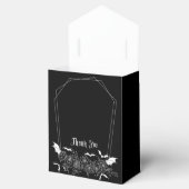 Elegante Gotische Bloemen Zwart Bruiloft Bedankdoosjes (Geopend)