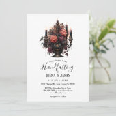 Elegante Gotische Bloemenkaarsen Handfasten Kaart (Staand voorkant)