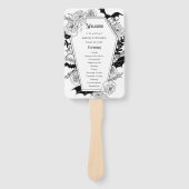 Elegante Gotische Bloemenkist Trouwprogramma Handwaaier (Voorkant)