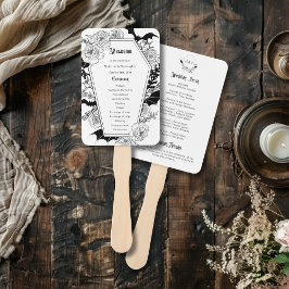 Elegante Gotische Bloemenkist Trouwprogramma Handwaaier