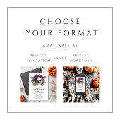 Elegante Gotische Bloemenschedel Halloween Kaart