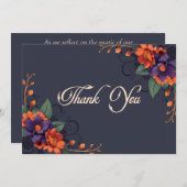 Elegante Gotische Bloementraditie Bruiloft Dank u Bedankkaart (Voorkant / Achterkant)