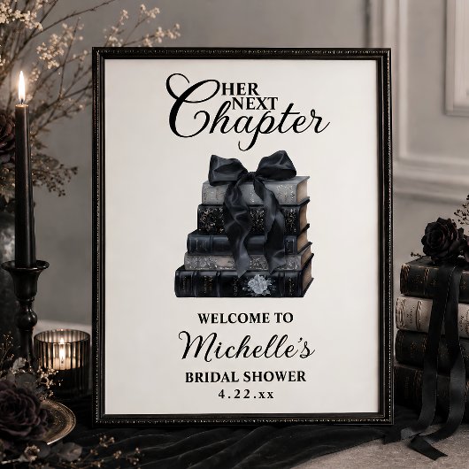 Elegante Gotische Boek Thema Bruidsfeest  Poster