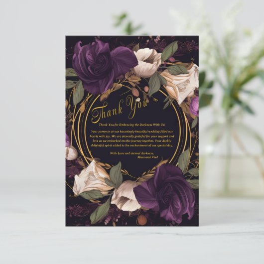 Elegante  Gotische Bruiloft Dank u Behuizing Informatiekaartje (Staand voorkant)