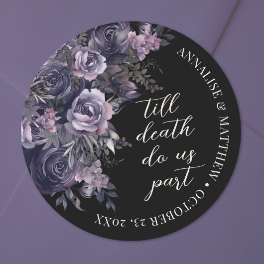 Elegante Gotische Bruiloft Ronde Sticker