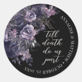 Elegante Gotische Bruiloft Ronde Sticker (Voorkant)