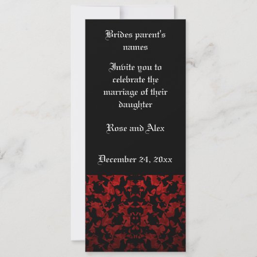 Elegante Gotische bruiloft uitnodigingen 4 "x 9.25 (Voorkant)