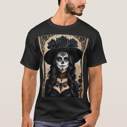 Elegante gotische dag van het dode Catrina-T-shirt T-shirt (Voorkant)