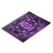 Elegante gotische damast paarse en zwart notitieboek (Linkerzijde)