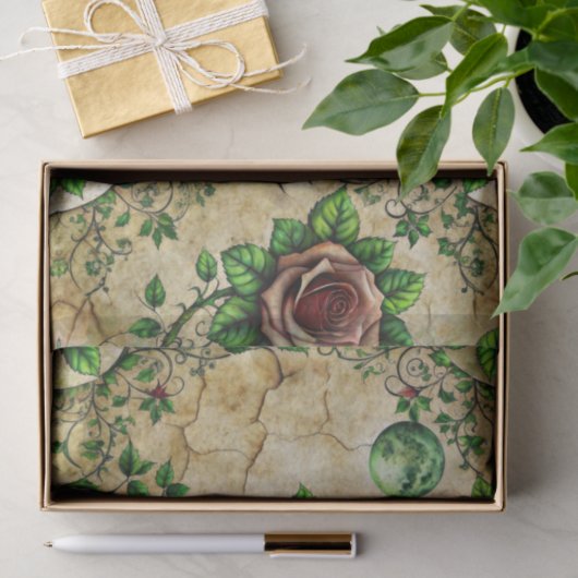 Elegante Gotische Dark Rozen Decoupage Papier (Geschenk)