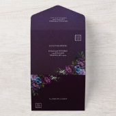 Elegante gotische donkere bloem all in one uitnodiging (Buitenkant)