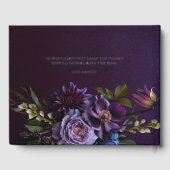 Elegante gotische donkere bloem bruiloft gastenboek (Achterkant)