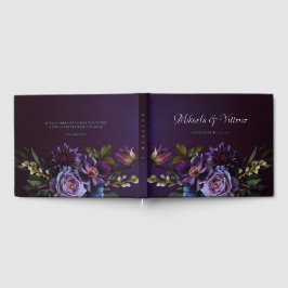 Elegante gotische donkere bloem bruiloft gastenboek