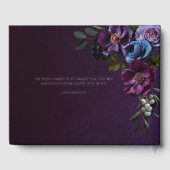 Elegante gotische donkere bloem bruiloft gastenboek (Achterkant)