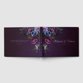 Elegante gotische donkere bloem bruiloft gastenboek