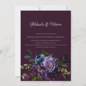 Elegante gotische donkere bloem bruiloft kaart (Voorkant)