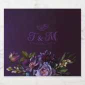 Elegante gotische donkere bloem bruiloft sparkling wijnetiket (Enkel label)