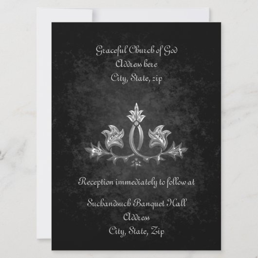 Elegante gotische donkere romance bruiloft 6,5" x kaart (Achterkant)