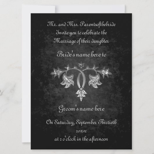 Elegante gotische donkere romance bruiloft 6,5" x  kaart (Voorkant)