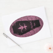 Elegante gotische doodskist Halloween gunstiklabel Ovale Sticker (Envelop)
