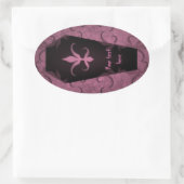 Elegante gotische doodskist Halloween gunstiklabel Ovale Sticker (Tas)