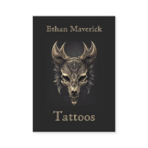 Elegante Gotische Fantasie Wolf Skull Zwart & Goud