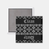 Elegante gotische fleur de lis damast schoon vies magneet (Voorkant / Achterkant)