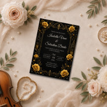 Elegante Gotische Gouden Rozen Bruiloft